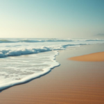 Questo puoi udirlo: le onde che si ritirano lentamente sulla sabbia bagnata